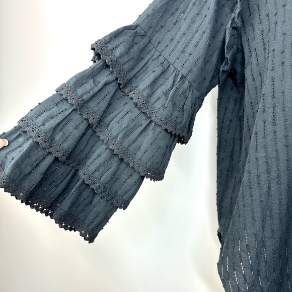 MISA Los Angeles Juana Lace Ruffle Button-Front Top Size Medium - Picture 8 of 14